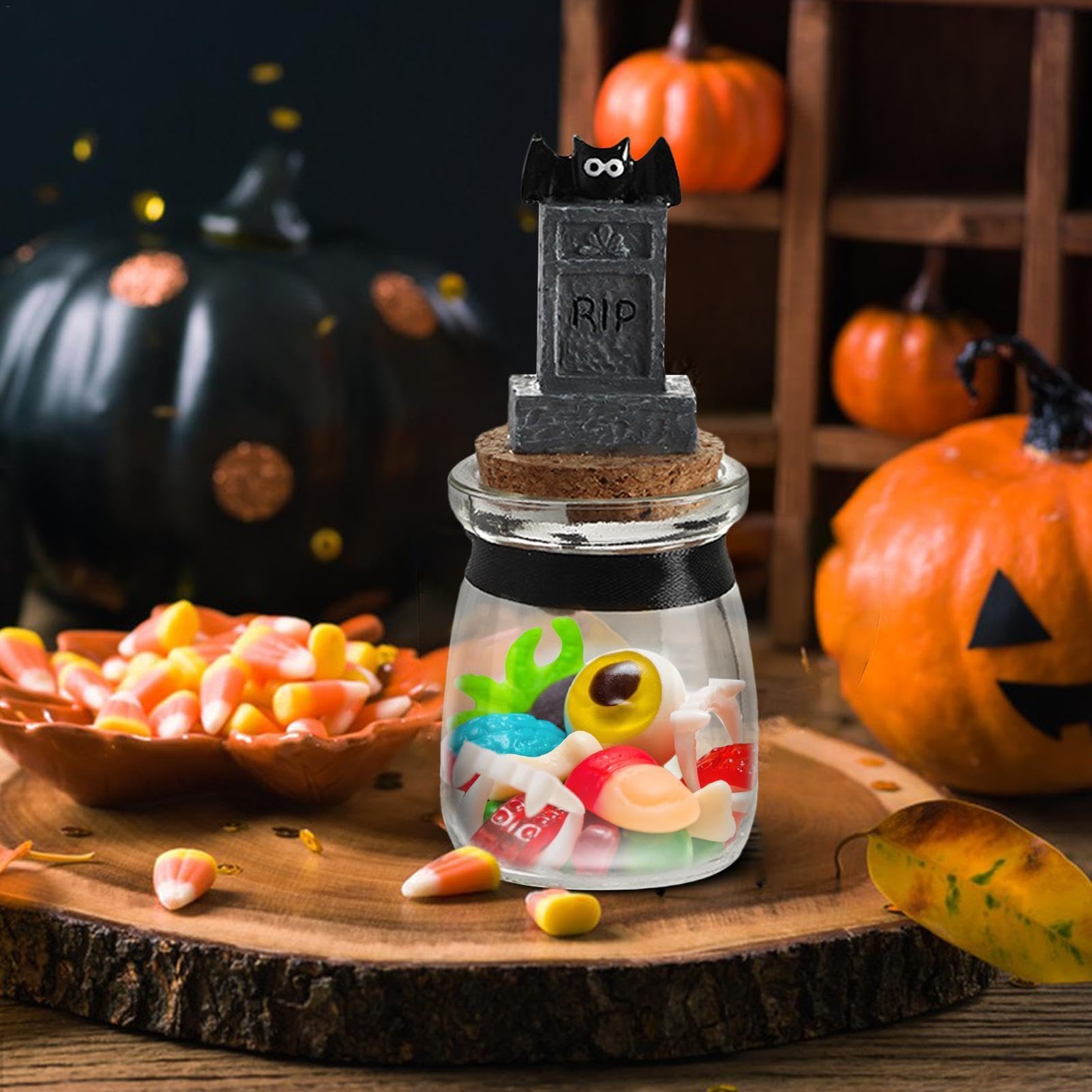 Amazon｜Jnilepfd ハロウィン ガラス クッキー ジャー、クリア